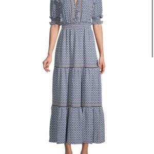 MAX STUDIO Printed Tiered Maxi Dress Sz S